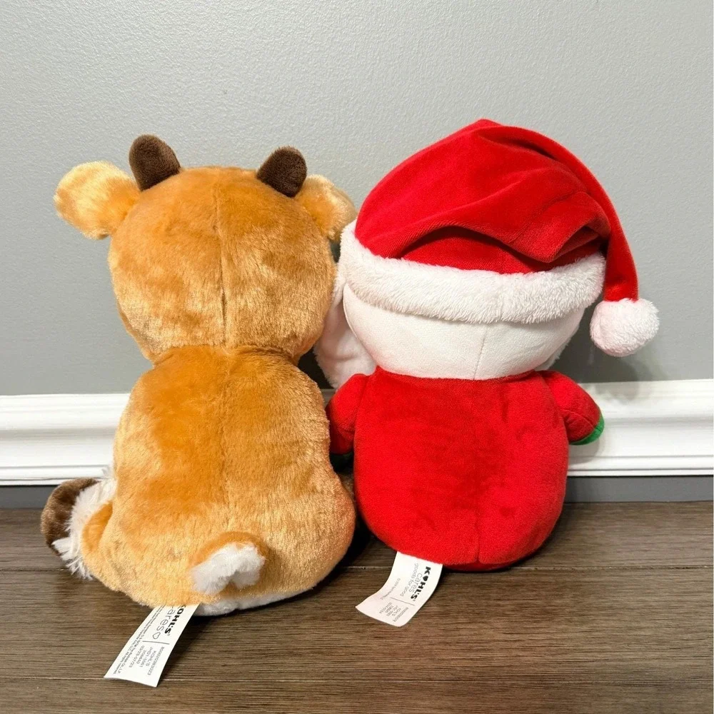 Kohls Cares Rudolph and Santa Plush Christmas Holiday Stuffed Animal Set 10